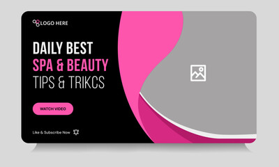 Trending body massage vector youtube video thumbnail banner template design, customizable illustrator eps 10 file format