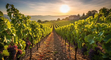 Vineyard at Sunset