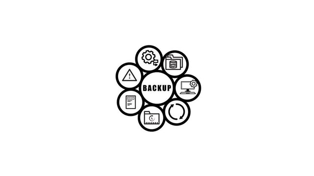 backup storage icon animation. concept of responsive data recovery. restoring icon