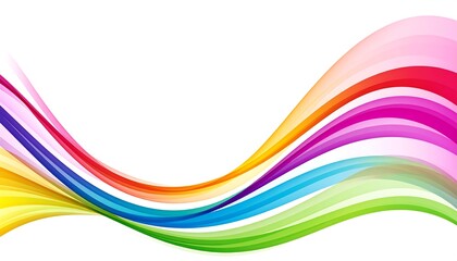 Abstract colorful wavy stripes of various colors flowing through the image