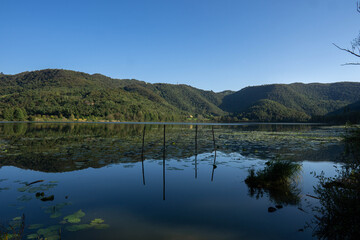 Tranquil View of Lake Fimon in Vicenza, Veneto, Italy during an Autumn afteroon