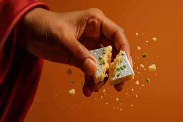 Indian Sweets – Hand Offering Barfi