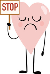 illustration of heart cute cartoon show -Stop- sign png file