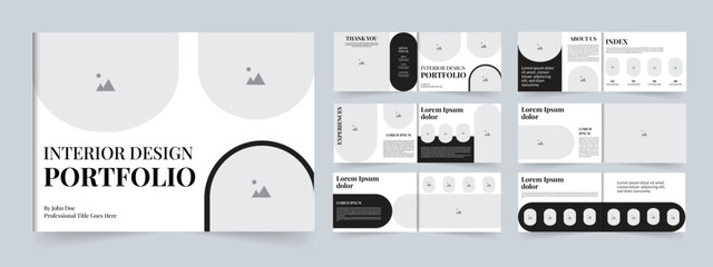 Modern & Elegant Interior Design Portfolio Template | Minimal Layout for Designers