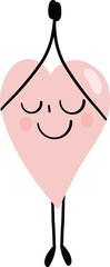 illustration of heart cute cartoon breath in for tree pose vector