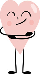 illustration of heart cute cartoon confident gesture png file