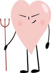 illustration of heart cute cartoon devil png file