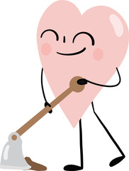 illustration of heart cute cartoon dig the soil png file
