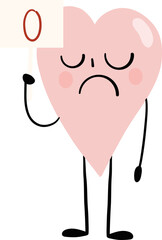illustration of heart cute cartoon hold the 0 point sign vector
