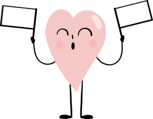 illustration of heart cute cartoon hold 2 flags vector