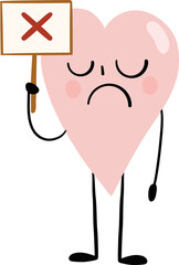 illustration of heart cute cartoon hold red cross sign png file