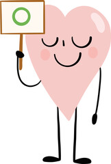 illustration of heart cute cartoon hold correct sign png file
