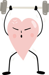 illustration of heart cute cartoon lift the weight png file