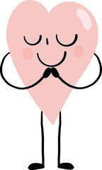 illustration of heart cute cartoon make a wish vector