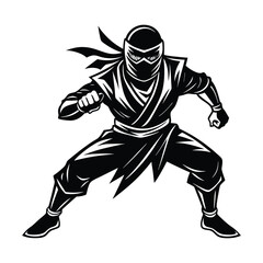 Ninja Man Silhouette vector