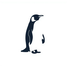 Obraz premium Minimal Penguin Black and White Winter Bird Design