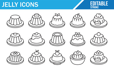 Linear Jelly Dessert Illustrations – Modern Vector Icon Pack