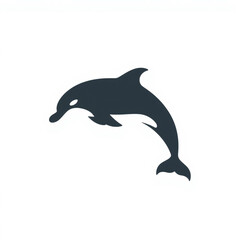 Fototapeta premium Minimal Dolphin Silhouette Black and White Marine Animal