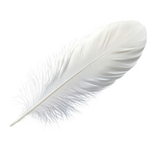 Floating white feather in clear blue sky nature photography isolated in tranquil environment concept of freedom