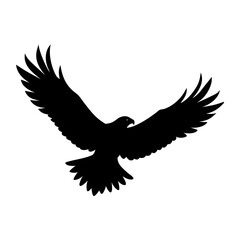 Silhouette of an eagle with its wings spread