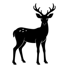 Silhouette of a deer standing
