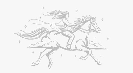 Fototapeta premium Elegant carousel horse illustration vector art majestic equine design scalable graphic