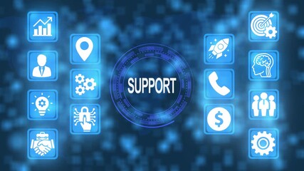 Visual representation of support systems and business strategies in a digital world