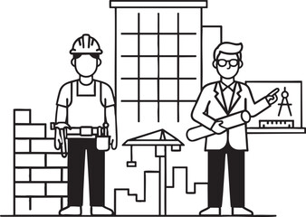 Construction Team Architect and Builder Collaboration in Urban Planning and Development