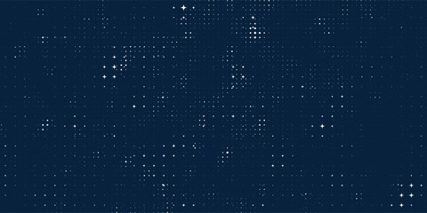 Space stars background, Cartoon starry illustration. Universe starry pattern with glowing stars and comets.Night sky constellations galaxy. Vector graphic. © Dul