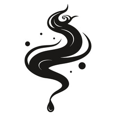 A vector design silhouette illustration with black ink