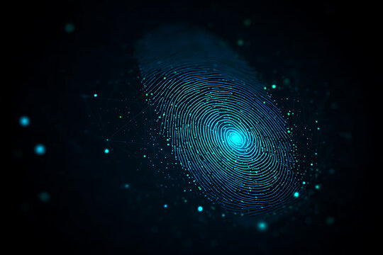 Secure digital identity biometric fingerprint scan for advanced cybersecurity and personal authentication
