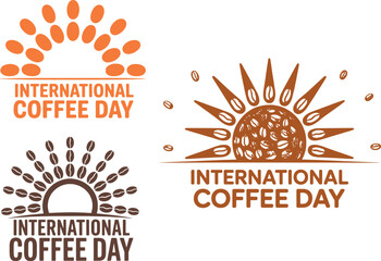 Coffee Sunburst Design for International Coffee Day Celebration Poster