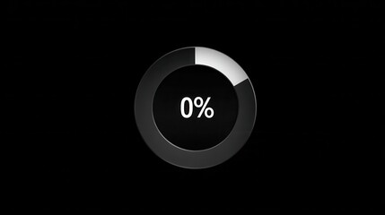 loading indicator zero percent on black
