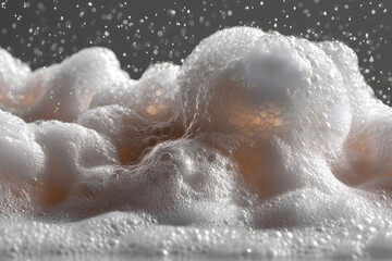 Abstract Close-Up of Bubbles and Foam in Motion for Design and Background