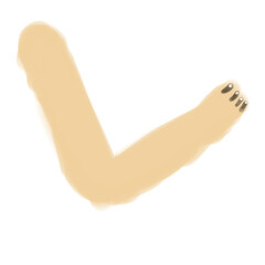 Playful and Colorful Hand-Drawn Letter V with Footprint in Light Pastel Shades