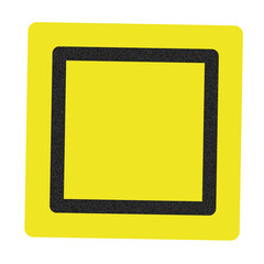 Simple Minimalistic Blank Square Frame on Bright Yellow Background for Creative Designs
