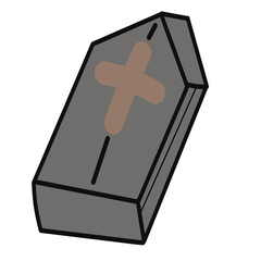 Vintage Tombstone with Cross Design Ideal for Halloween Themes and Spooky Decorations