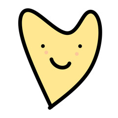 Happy Cartoon Heart Character on Black Background with Cheerful Facial Expression