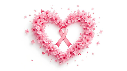 Pink October Breast Cancer Awareness.
Heart And Pink Ribbons Poster.
Breast Cancer Awareness Month Design.