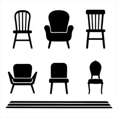 Collection of different chair silhouettes