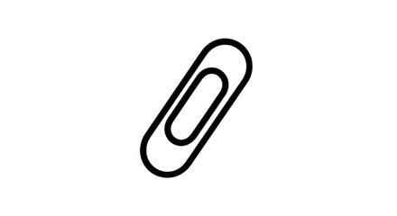 Obraz premium A simple graphic illustration of a black paperclip isolated on a plain white background space