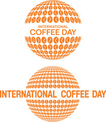 Coffee Bean Sphere Design for International Coffee Day Poster