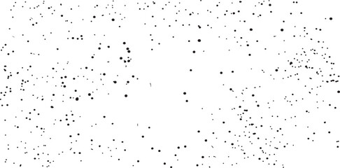 Snow, stars, twinkling lights, rain drops on black background. Abstract vector noise. Small particles of debris and dust. Distressed uneven grunge texture overlay.