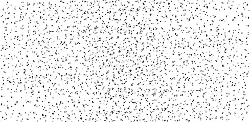 Snow, stars, twinkling lights, rain drops on black background. Abstract vector noise. Small particles of debris and dust. Distressed uneven grunge texture overlay.