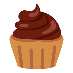 Vector Color Icon - Cupcake with Cream