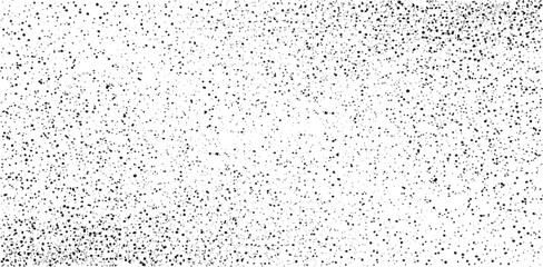 Snow, stars, twinkling lights, rain drops on black background. Abstract vector noise. Small particles of debris and dust. Distressed uneven grunge texture overlay.