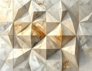 Abstract Geometric Triangle Pattern with Marble Texture Background in Warm Neutral Tones