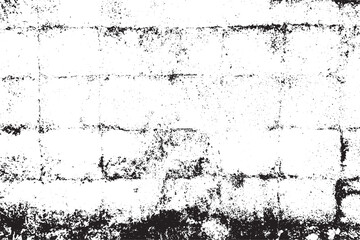 Monochrome texture composed of irregular graphic elements. Distressed uneven grunge background. Abstract vector illustration. Overlay for interesting effect and depth. Isolated on white background.
