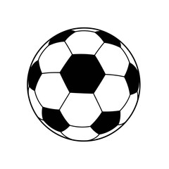 Fototapeta premium A black and white Football ball isolated on white background, a classic symbol of the worlds most popular sport, perfect for illustrating games, teams, and athletic competition