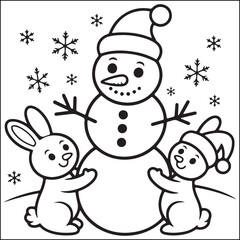 Christmas bold and easy black and white coloring pages for adults.